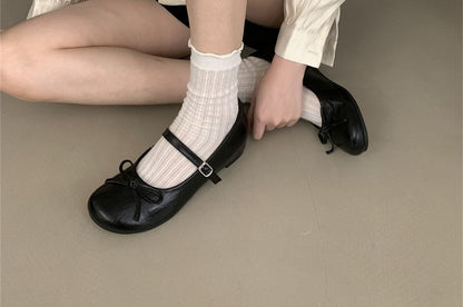 Jane Hidden Shoes Bow Mary Wedge