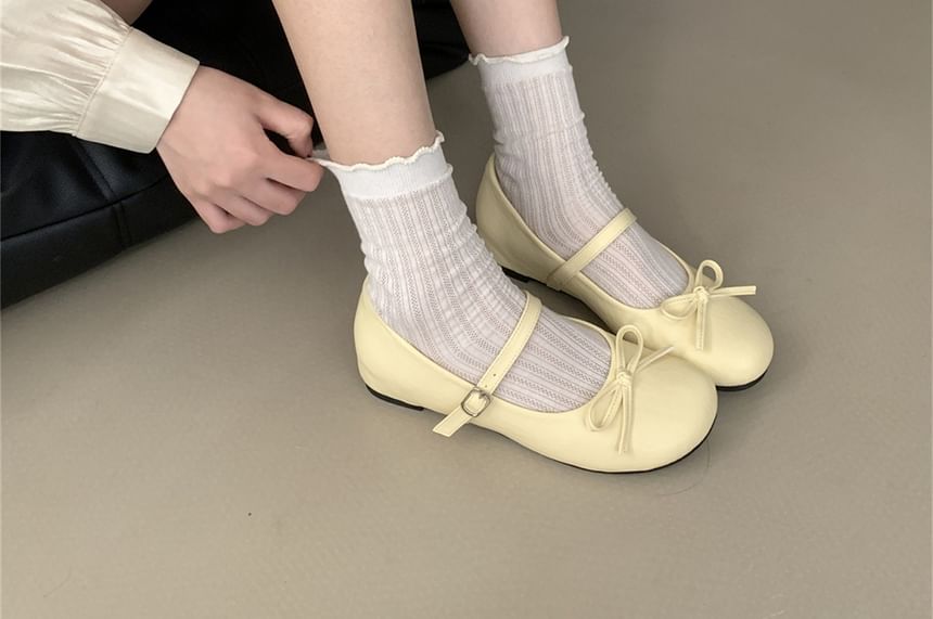 Jane Hidden Shoes Bow Mary Wedge