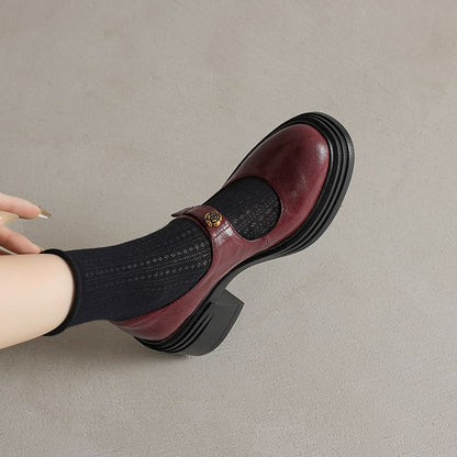 Platform Heel Block Mary Pumps Jane