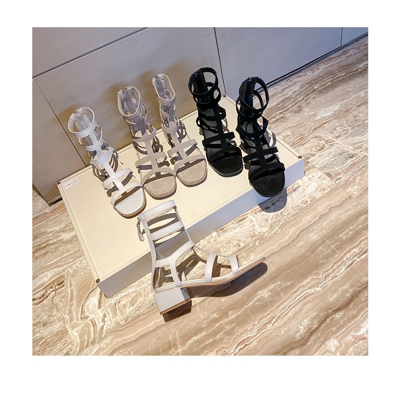 Block Heel Gladiator Sandals