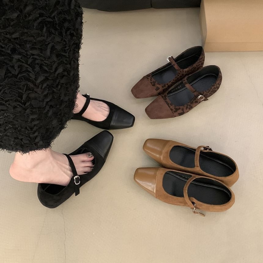 Hidden Cap Square Wedge Jane Toe Mary Pumps