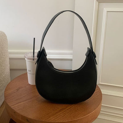 Leather Shoulder Plain Faux Bag