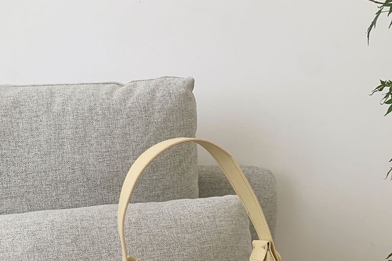 Leather Shoulder Plain Faux Bag