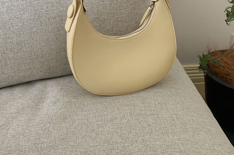 Leather Shoulder Plain Faux Bag