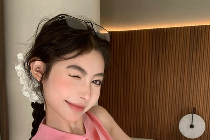 Collar Trim Crop Contrast Slim Top Tank Fit Henley