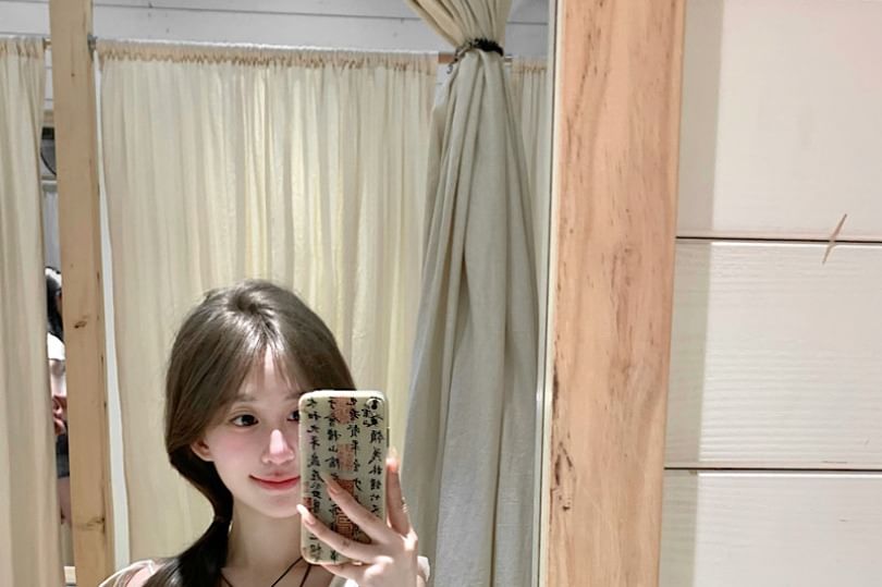 Dress Plain Sleeveless Trim Midi A-Line Asymmetrical Ruffle