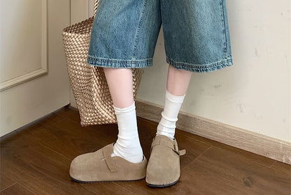 Jeans High Wide Rise Leg Washed Capri