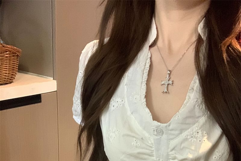 Skirt V-Neck Slim Trim Jacquard Mini Ruffle Short-Sleeve Fit Rise A-Line / Blouse High