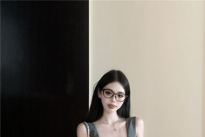 Top / Fit Hem Shorts Square Dotted Waist Neck High Crop Bubble Tank Slim