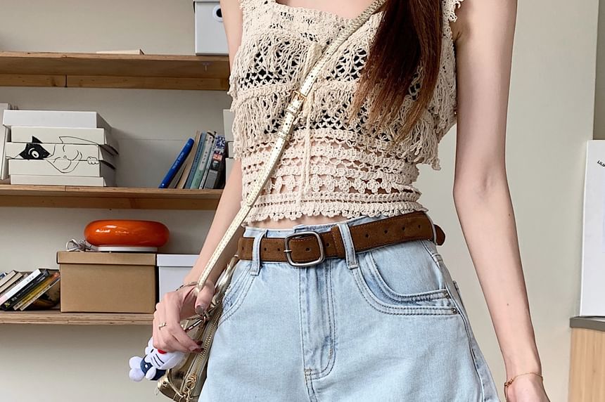 Washed Shorts Denim Mid Rise