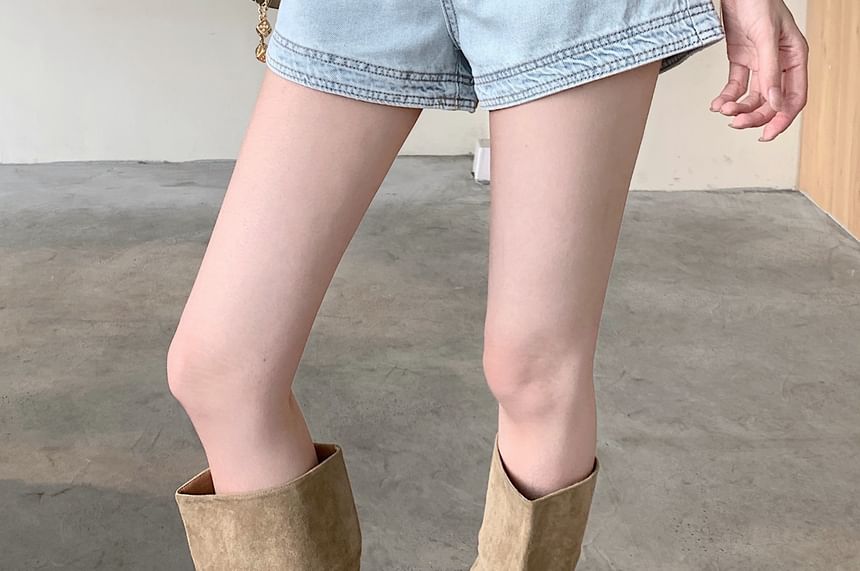 Washed Shorts Denim Mid Rise