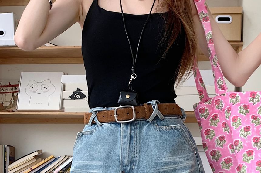 Washed High Waist Denim Skirt A-Line Mini