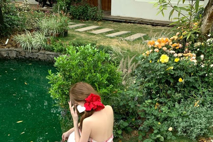 Halter Lace Panel Midi A-Line Dress Plaid Open Back