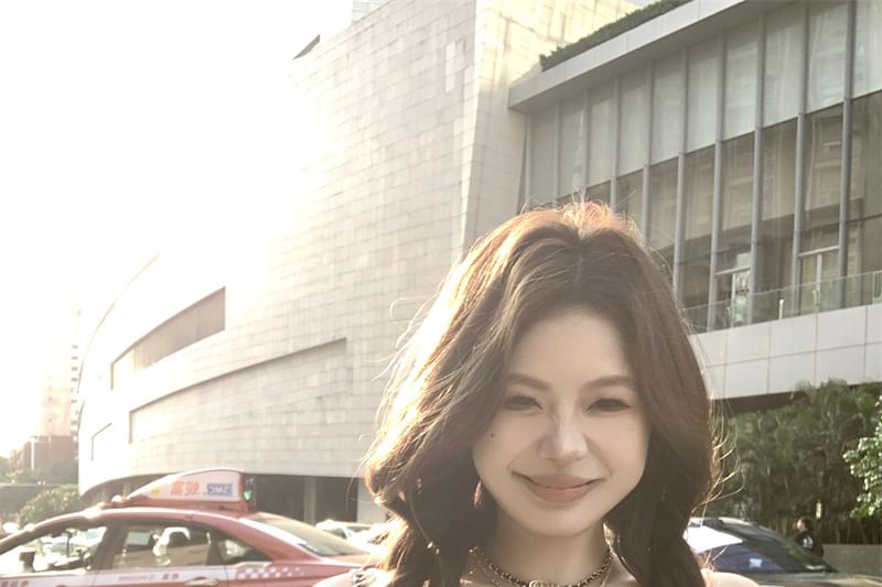 Fit Cartoon Print Top Lace-Up Camisole Slim