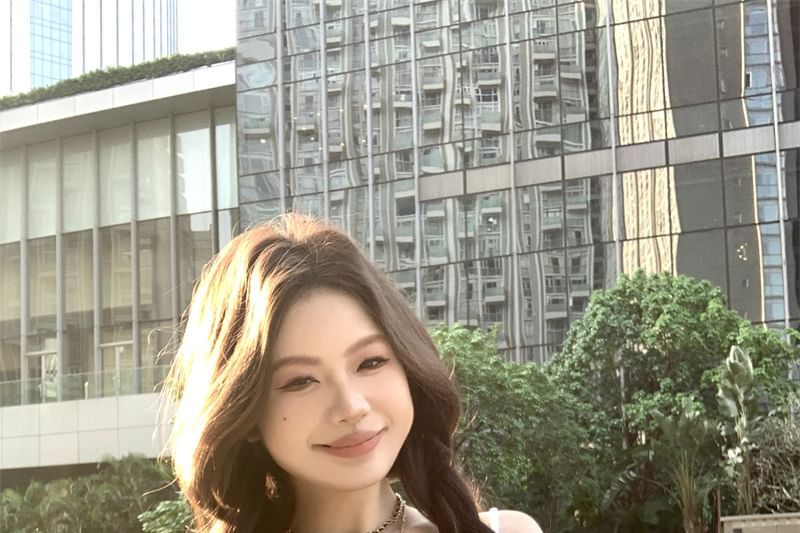 Fit Cartoon Print Top Lace-Up Camisole Slim