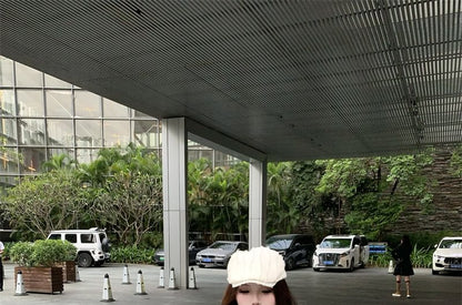 Sleeveless Blouse A-Line Pleated Bow Skirt Striped High Rise Mini Collar /