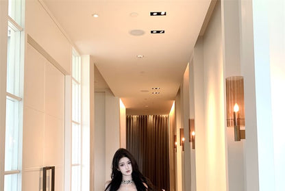 Camisole Bootcut Floral Plain Pants / Slim Button Fit Lace Top