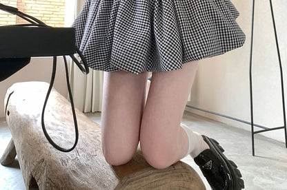 Skirt High Rise Mini A-Line Bubble Hem