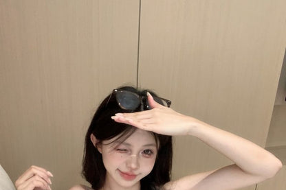 Spaghetti Lace Print Mini Strap Trim Bodycon Dress