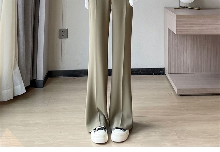 Designs) Leg (Various High Straight Pants Waist Dress Plain