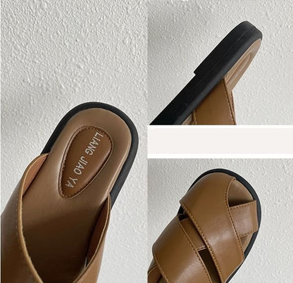 Plain Sandals Platform Cutout Faux Leather