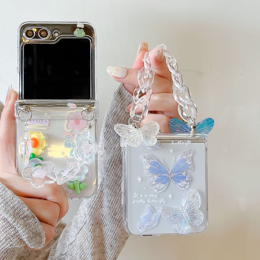 Set / Case Butterfly Phone Floral Strap