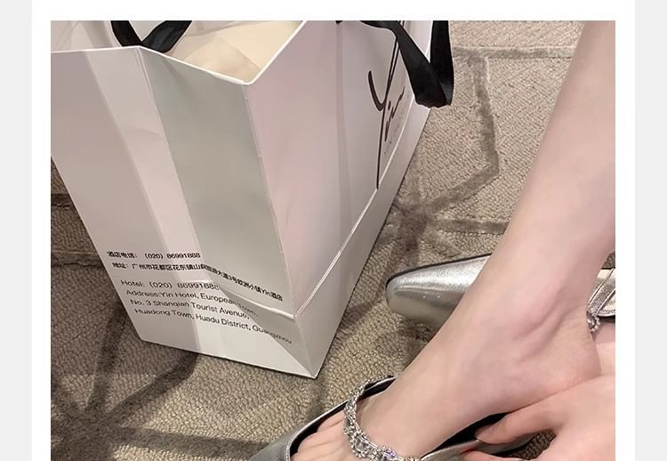 Jane Faux Wedge Hidden Leather Mules Mary Rhinestone