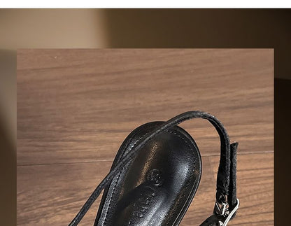 Bow Slingback Toe Sandals Heel Satin Pointed High