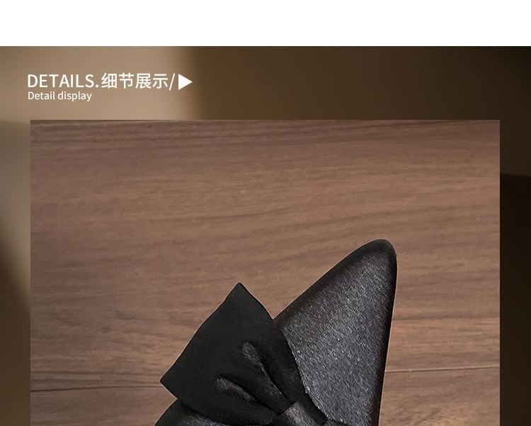 Bow High Slingback Toe Heel Sandals Pointed Satin