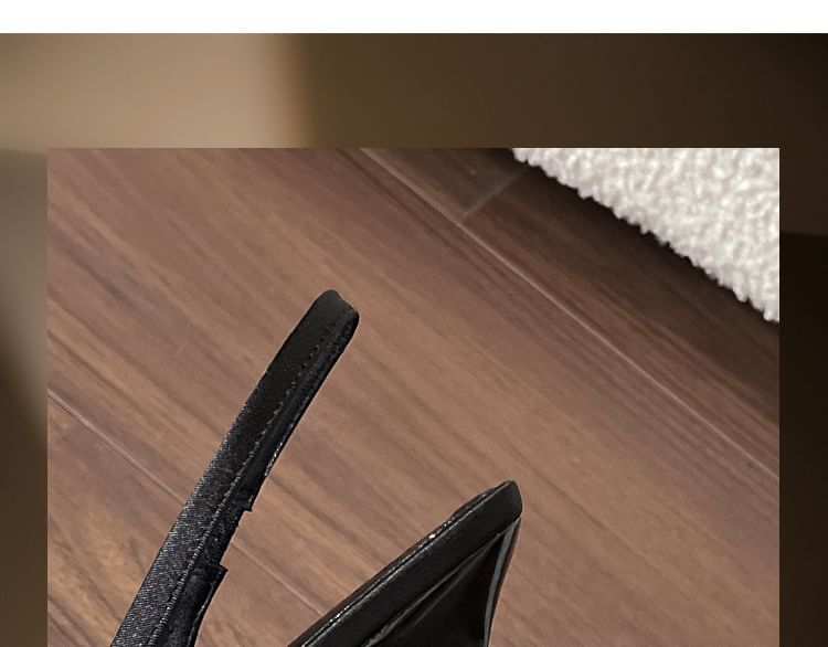 Bow High Slingback Toe Heel Sandals Pointed Satin