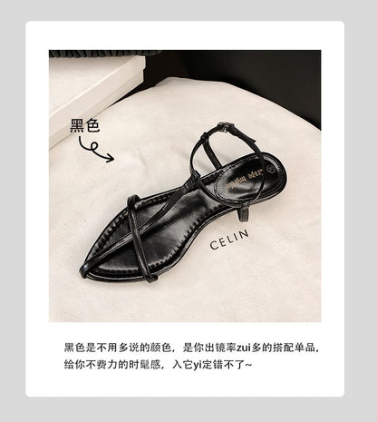 Toe Genuine Slingback Wedge Leather Pointed Heel Sandals