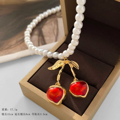 Necklace Pendant Alloy Faux / Resin Pearl Cherry