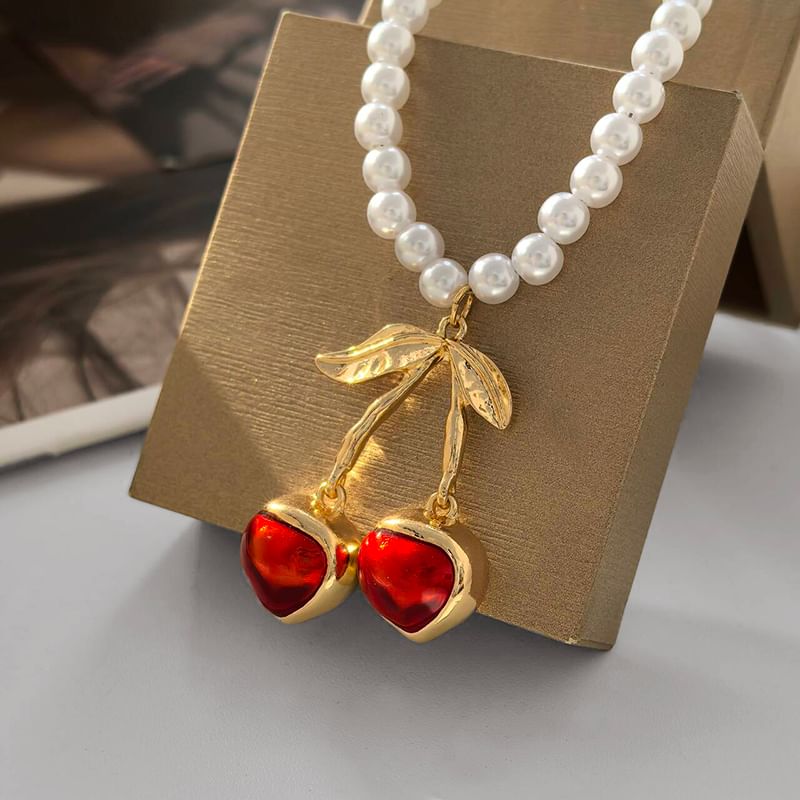 Necklace Pendant Alloy Faux / Resin Pearl Cherry