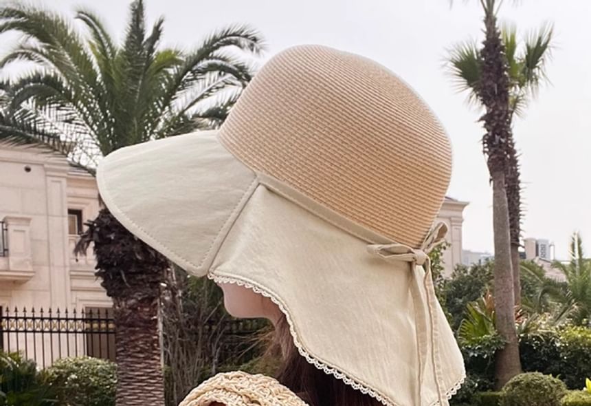 Ribbon Hat Straw Sun