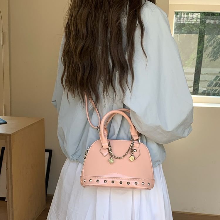 Bag Studded Faux Leather Crossbody