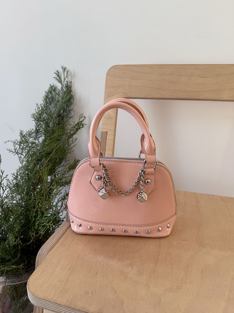 Bag Studded Faux Leather Crossbody