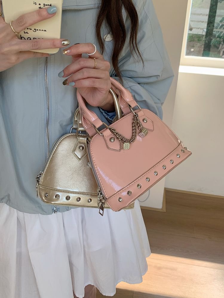 Bag Studded Faux Leather Crossbody
