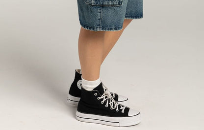 Wide-Leg Low Pocket Denim Washed Shorts Waist