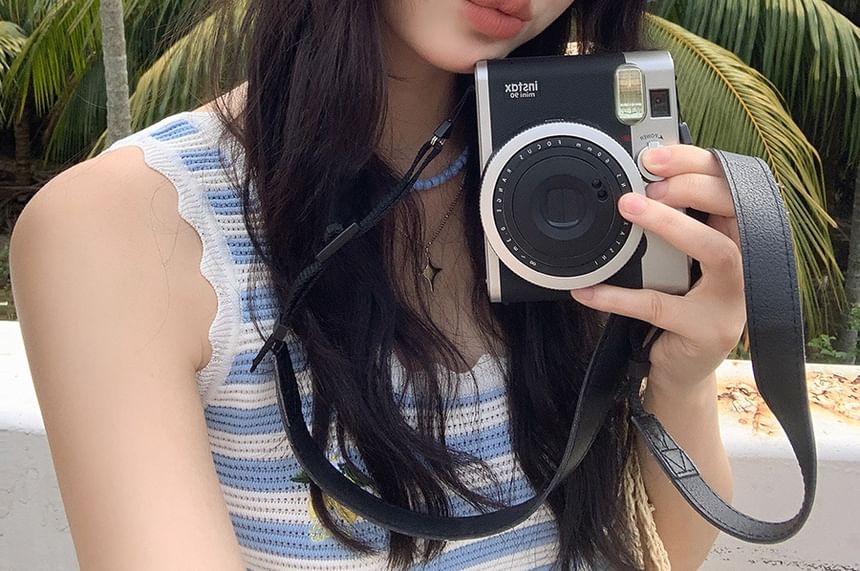 Applique Contrast Bucket Hat Lettering Knit Trim