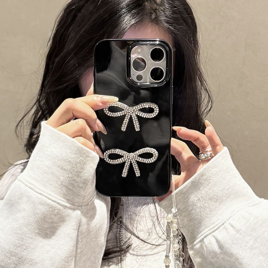 Case Rhinestone Bow Phone