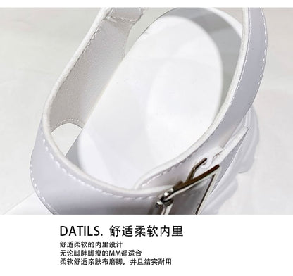 Chunky Strappy Heel Rhinestone Platform Sandals