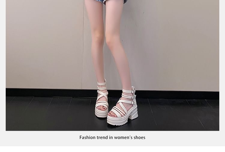 Platform Sandals Strappy Chunky Heel