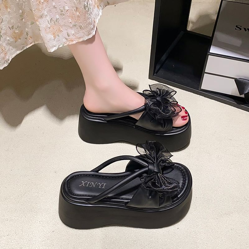 Platform Flower Sandals Slide