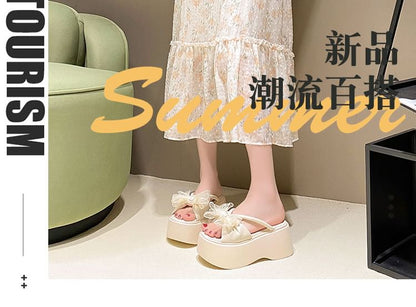 Platform Flower Sandals Slide