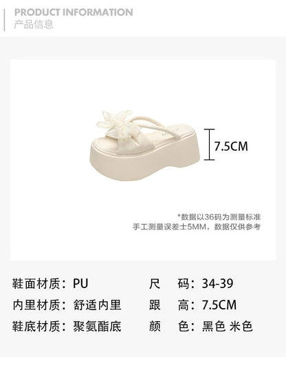 Platform Flower Sandals Slide