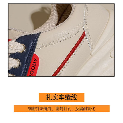 Sneakers Lace-Up Platform Leather Faux