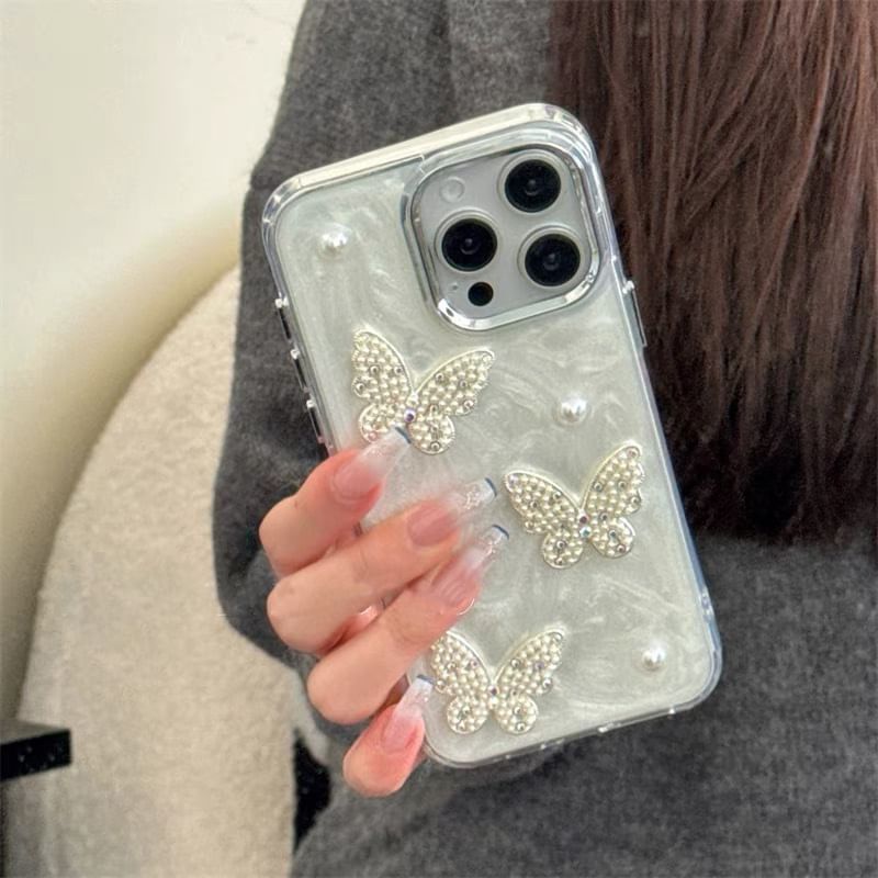 Butterfly iPhone Faux Case Pearl