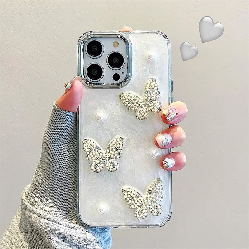 Butterfly iPhone Faux Case Pearl