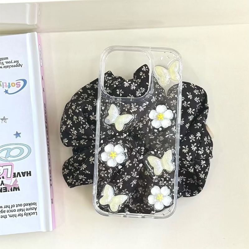 Floral Case iPhone Glitter