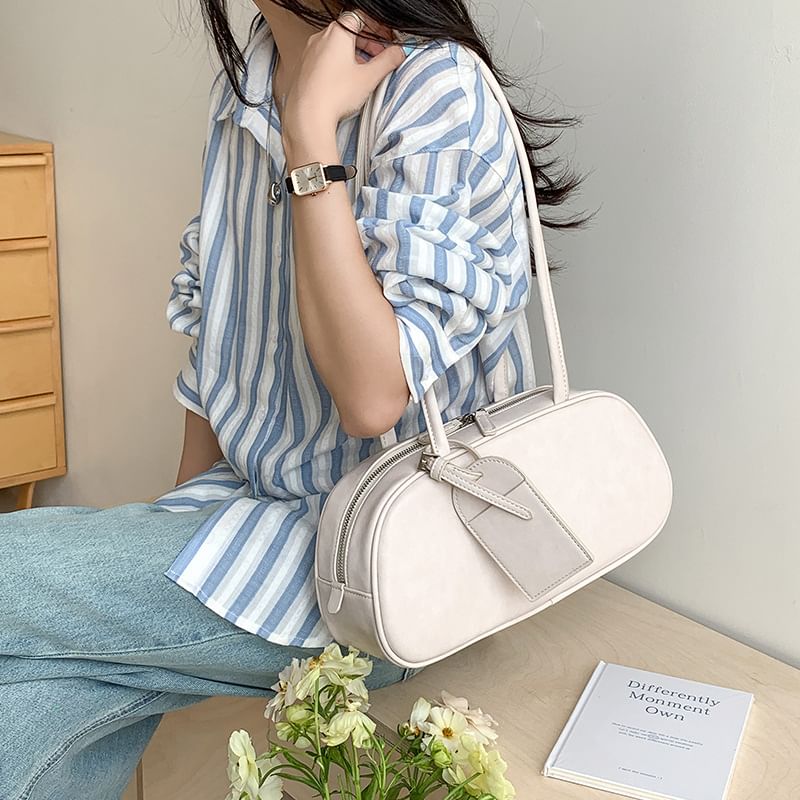 Plain Bag Shoulder Leather Faux
